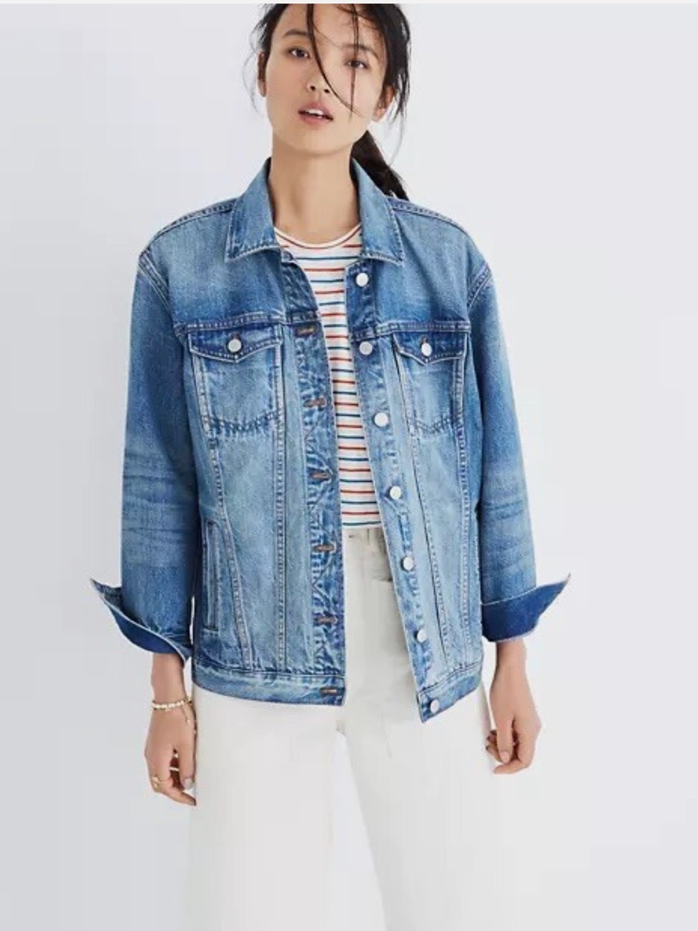 Madewell Washed Blue Denim Trucker Jacket